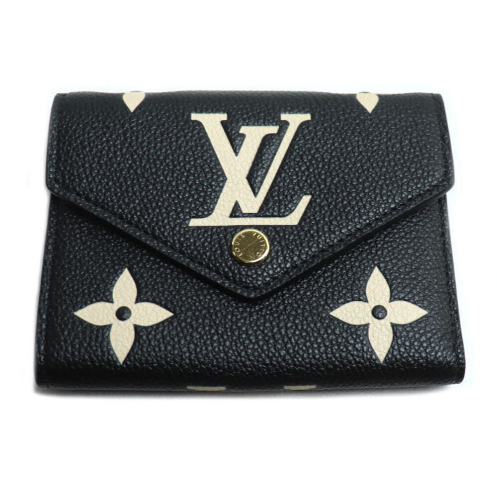 Louis Vuitton Portefeuille Victorine Trifold Wallet Empreinte Leather Black